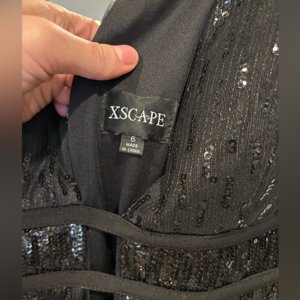 WORN ONCE - Black Plunge Sequin Dress - Picture 8 of 12